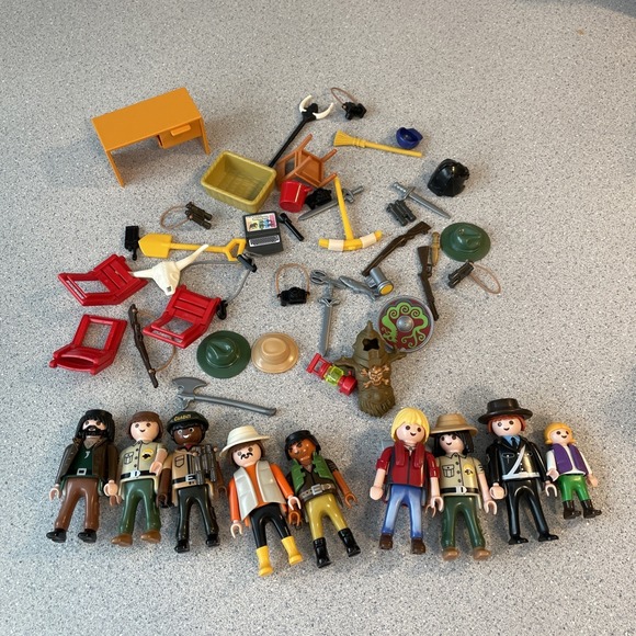 Playmobil Other - Large LOT Of Playmobil Accessories and people Hats Weapons Zoo Keeper Safari